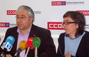 Jesús Alonso e Irene Saavedra en la rueda de prensa celebrada el pasado día 21 en Oviedo