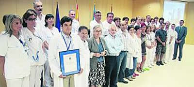Declaraciones de la Gerente del SESPA en el acto de entrega del sello de calidad ISO 9001 al colectivo de celadores del hospital de Cabueñes 