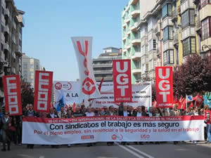 Día de la salud y seguridad en el trabajo: La manifestación en Asturias