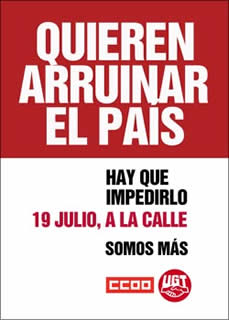 Este jueves 19 se han convocado 80 manifestaciones en todo el país, en Asturias, convocada por todas las organizaciones sindicales, es en Gijón a las 20 h