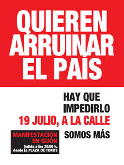 Hoy, en Asturias, todos y todas tenemos que manifestar nuestra repulsa a los recortes de Rajoy
