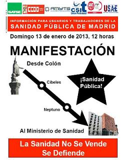 2ª Marea blanca del año en Madrid, este domingo a las 12.00 horas, desde la plaza de Colón hasta la sede del Ministerio de Sanidad que preside Ana Mato