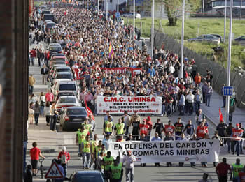 De la manifestación de ayer en defensa del carbón y de sus comarcas