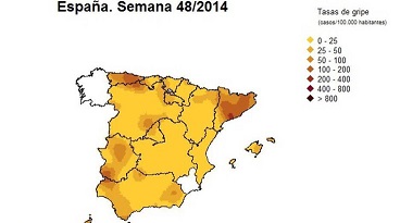 Asturias encabeza la tasa de gripe en España